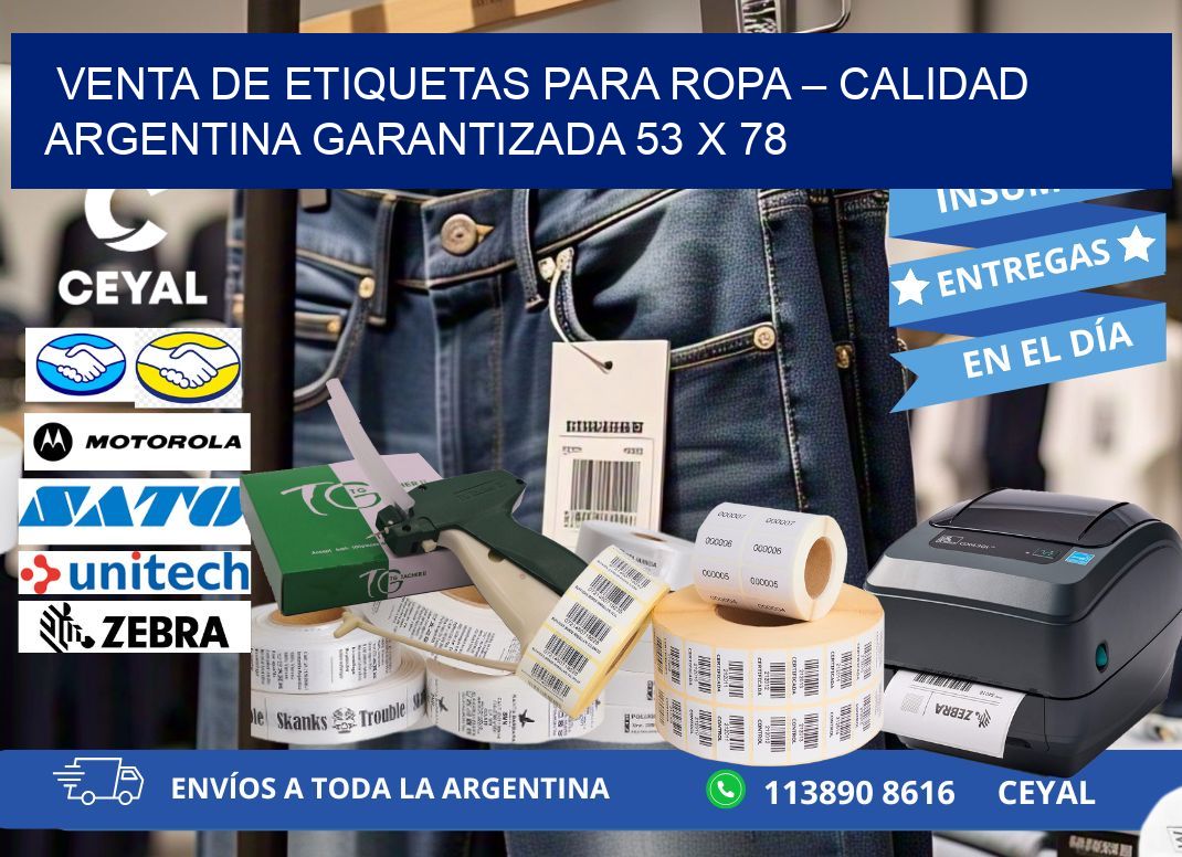 VENTA DE ETIQUETAS PARA ROPA – CALIDAD ARGENTINA GARANTIZADA 53 x 78