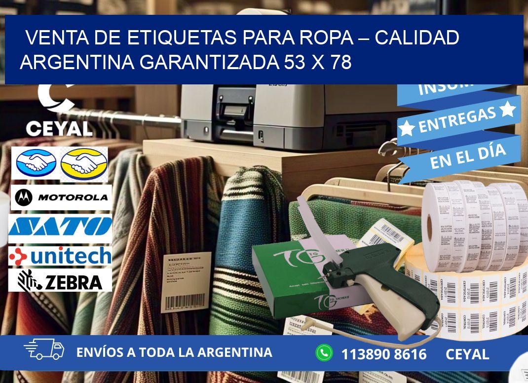 VENTA DE ETIQUETAS PARA ROPA – CALIDAD ARGENTINA GARANTIZADA 53 x 78