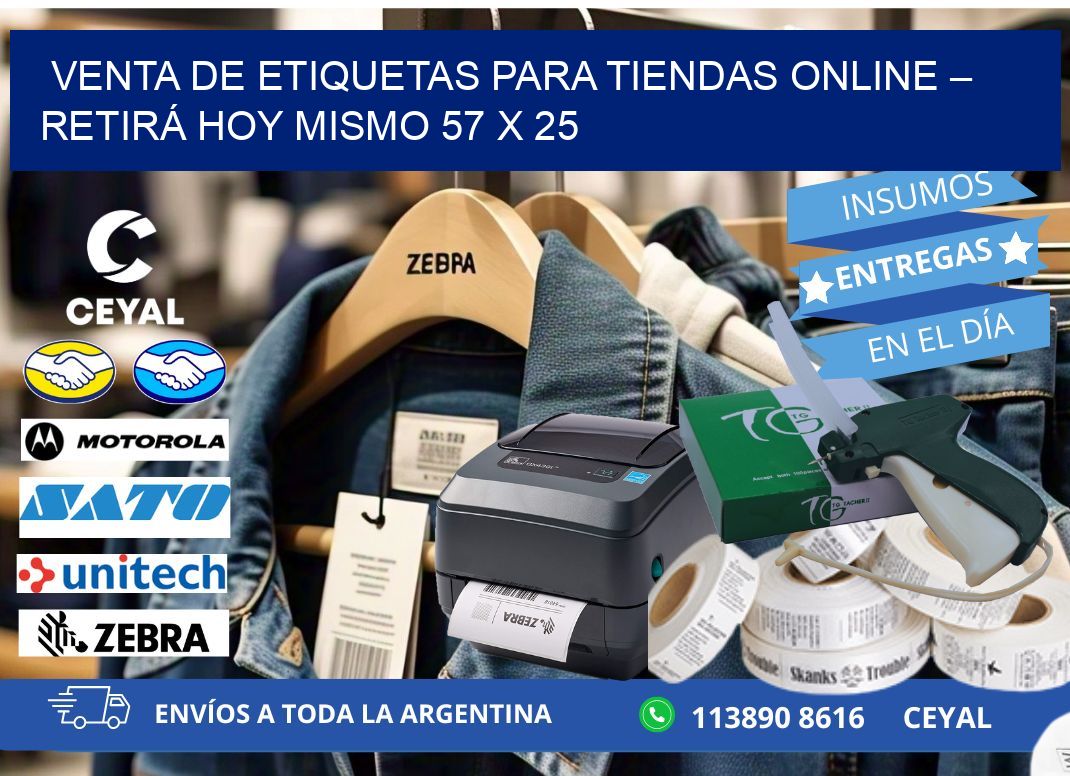 VENTA DE ETIQUETAS PARA TIENDAS ONLINE – RETIRÁ HOY MISMO 57 x 25