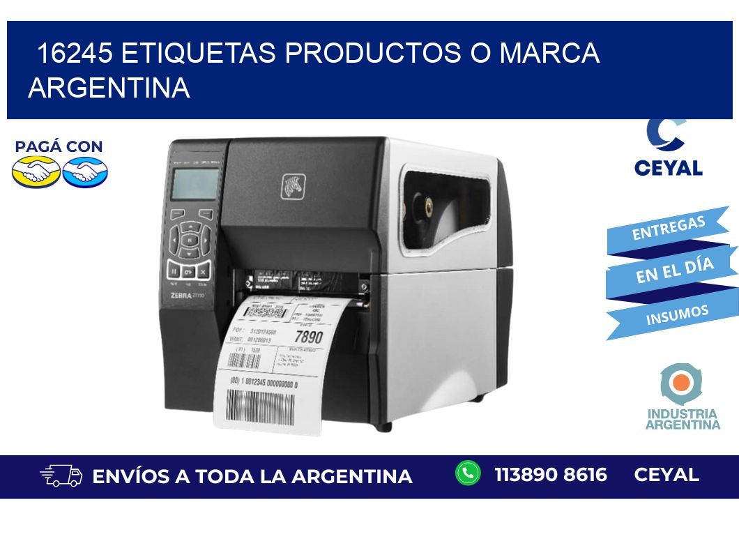 16245 ETIQUETAS PRODUCTOS O MARCA ARGENTINA