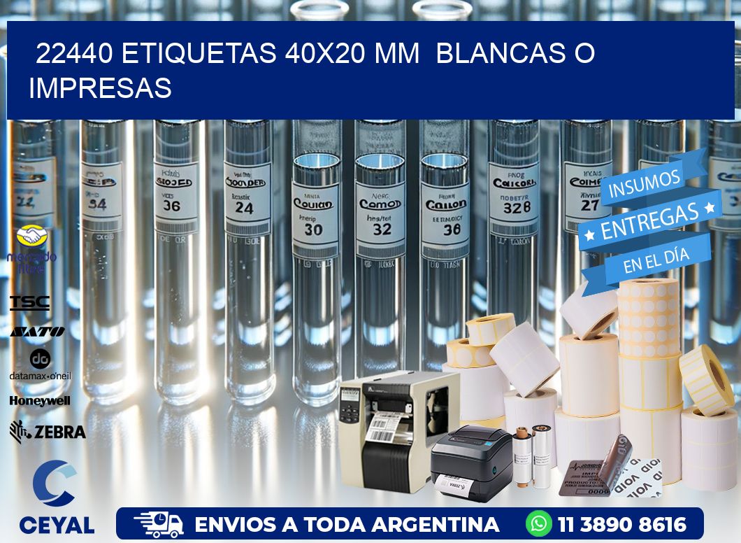 22440 ETIQUETAS 40×20 mm  BLANCAS O IMPRESAS