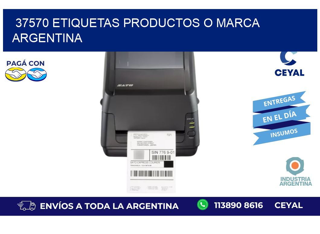 37570 ETIQUETAS PRODUCTOS O MARCA ARGENTINA