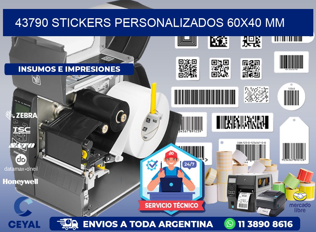 43790 STICKERS PERSONALIZADOS 60x40 mm