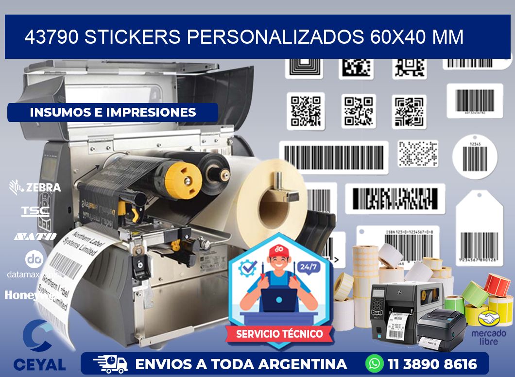 43790 STICKERS PERSONALIZADOS 60x40 mm