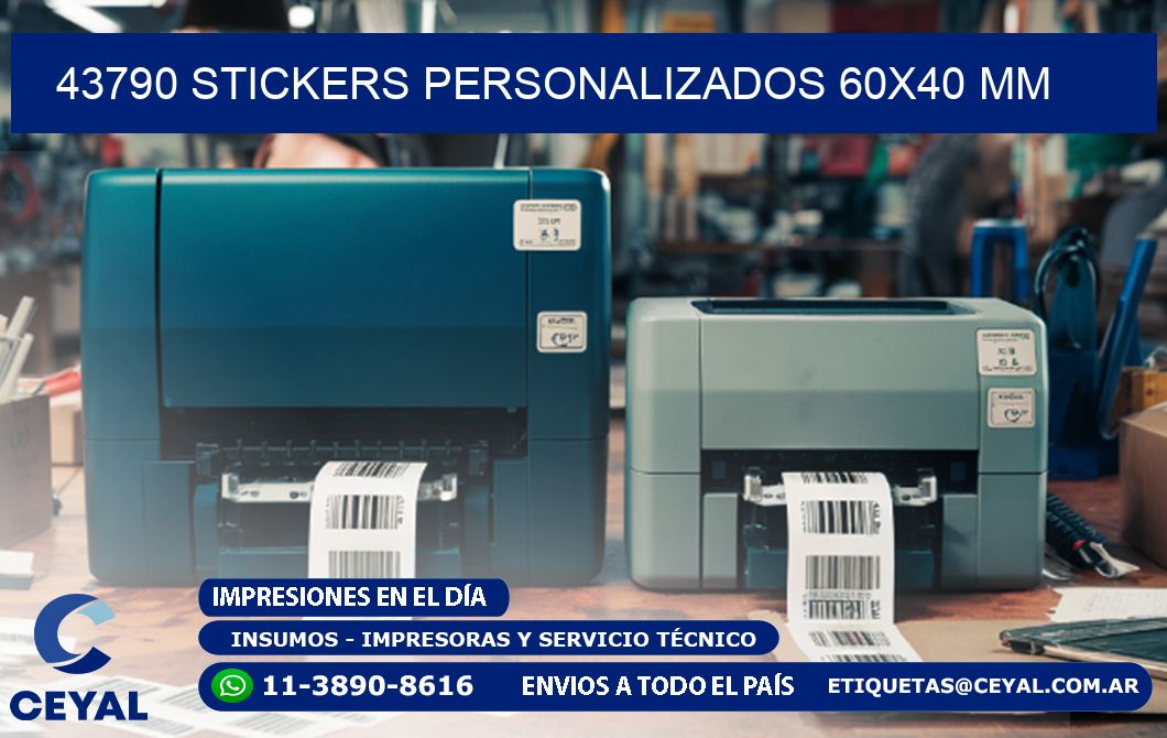 43790 STICKERS PERSONALIZADOS 60x40 mm