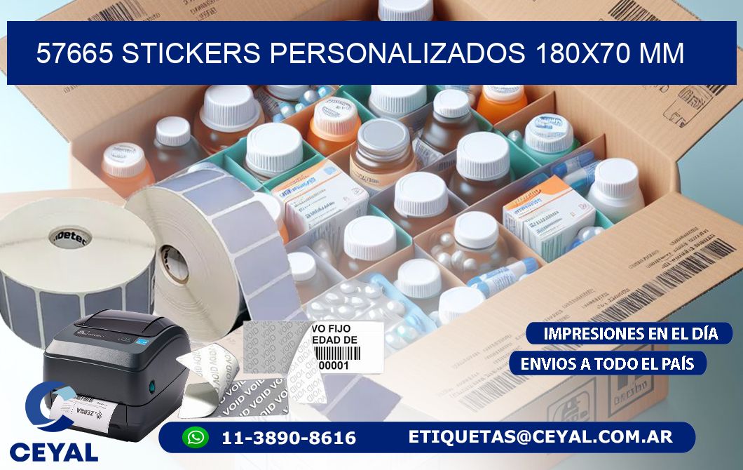 57665 STICKERS PERSONALIZADOS 180x70 mm