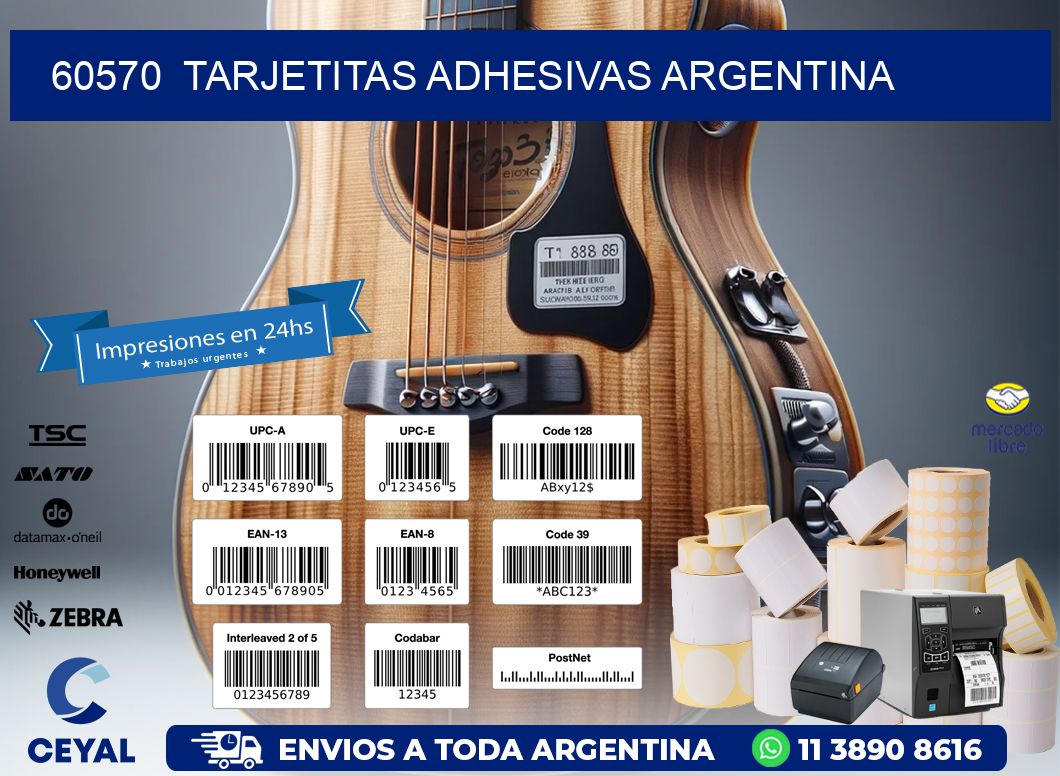 60570  Tarjetitas Adhesivas Argentina