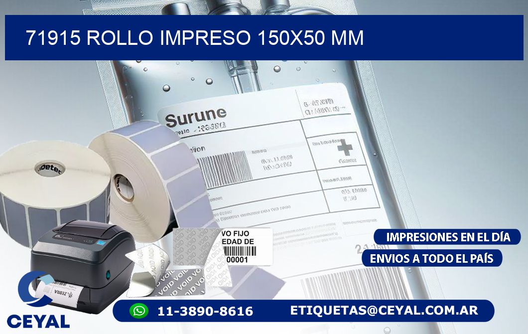 71915 ROLLO IMPRESO 150x50 mm