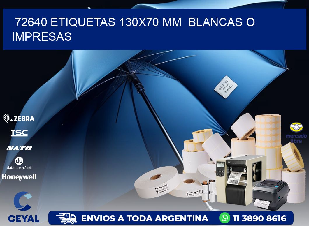 72640 ETIQUETAS 130x70 mm  BLANCAS O IMPRESAS