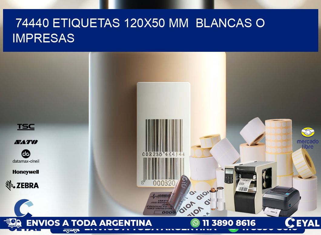 74440 ETIQUETAS 120×50 mm  BLANCAS O IMPRESAS