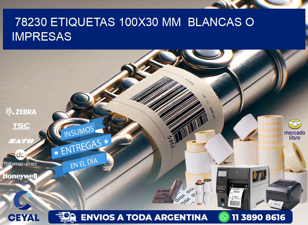 78230 ETIQUETAS 100x30 mm  BLANCAS O IMPRESAS
