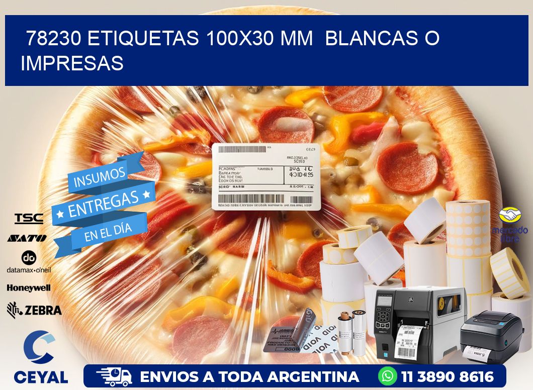 78230 ETIQUETAS 100x30 mm  BLANCAS O IMPRESAS