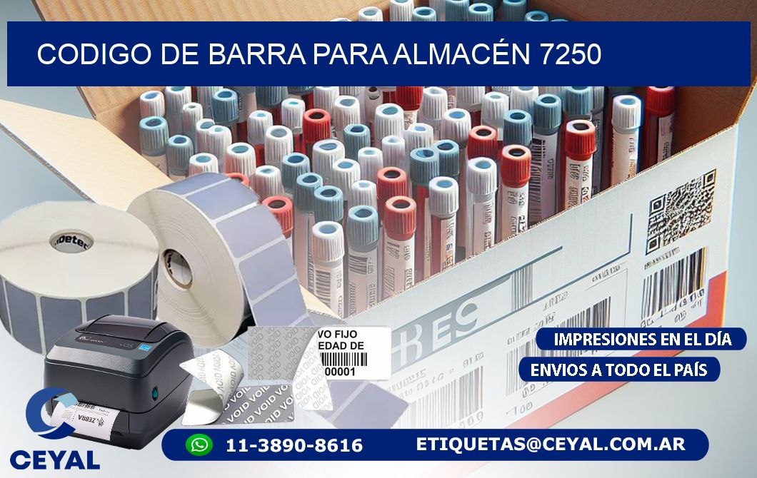 CODIGO DE BARRA PARA ALMACÉN 7250