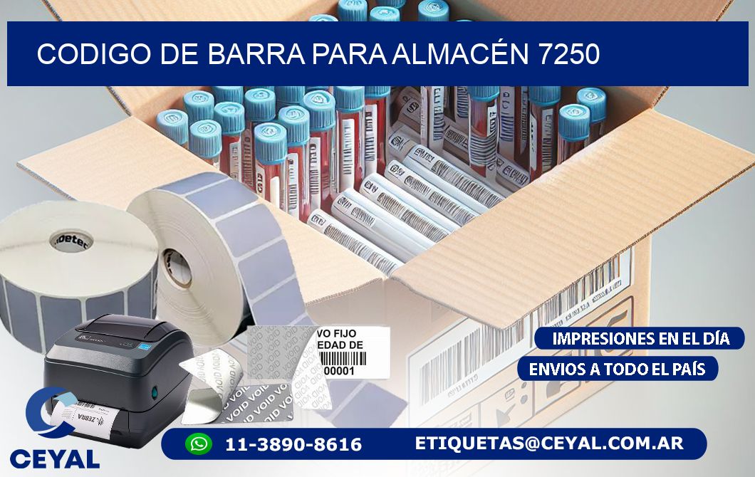 CODIGO DE BARRA PARA ALMACÉN 7250