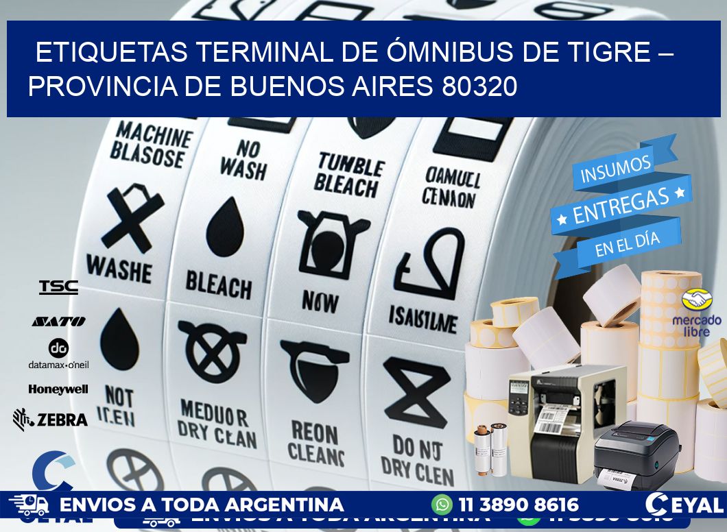 ETIQUETAS TERMINAL DE ÓMNIBUS DE TIGRE – PROVINCIA DE BUENOS AIRES 80320