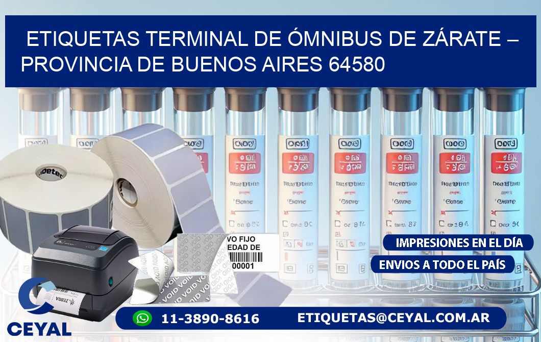 ETIQUETAS TERMINAL DE ÓMNIBUS DE ZÁRATE – PROVINCIA DE BUENOS AIRES 64580