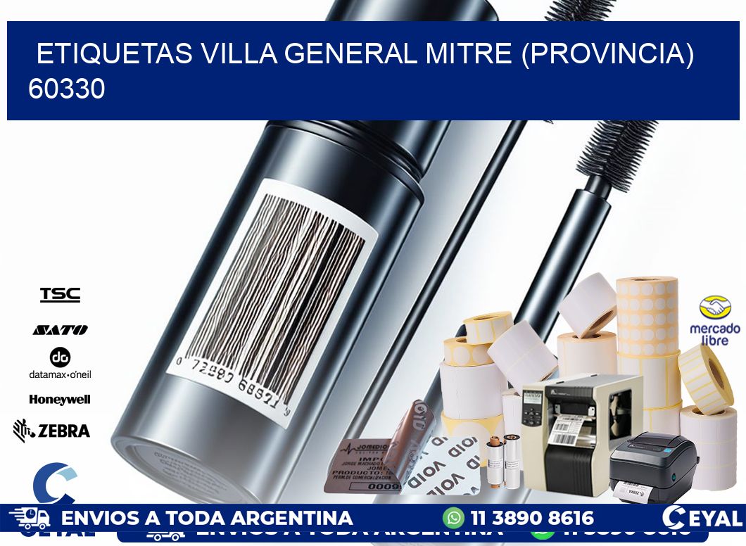 ETIQUETAS VILLA GENERAL MITRE (PROVINCIA) 60330