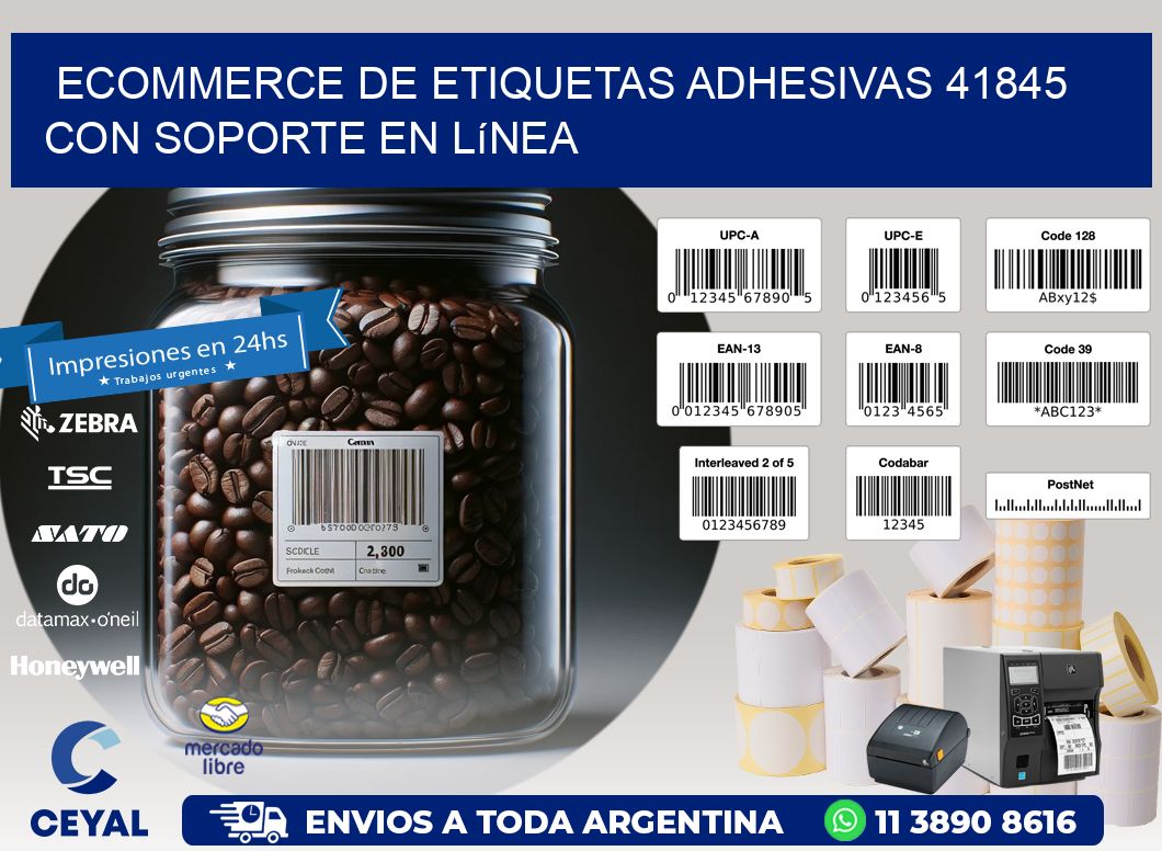 Ecommerce de Etiquetas Adhesivas 41845 con Soporte en Línea