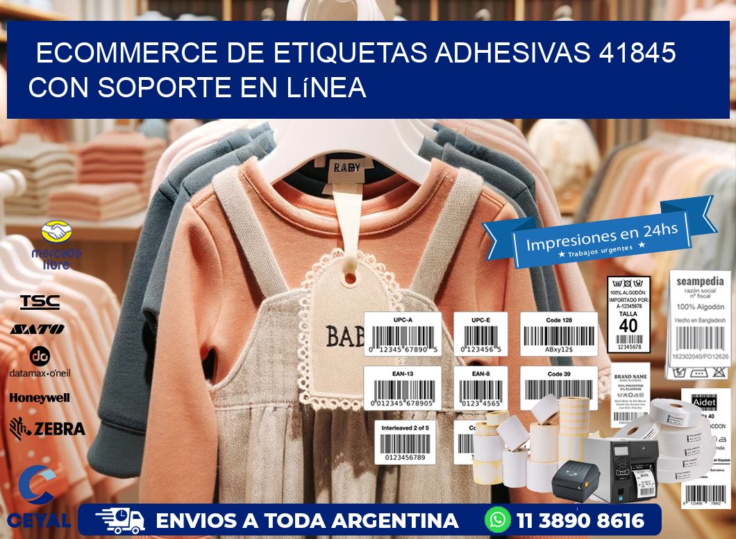 Ecommerce de Etiquetas Adhesivas 41845 con Soporte en Línea