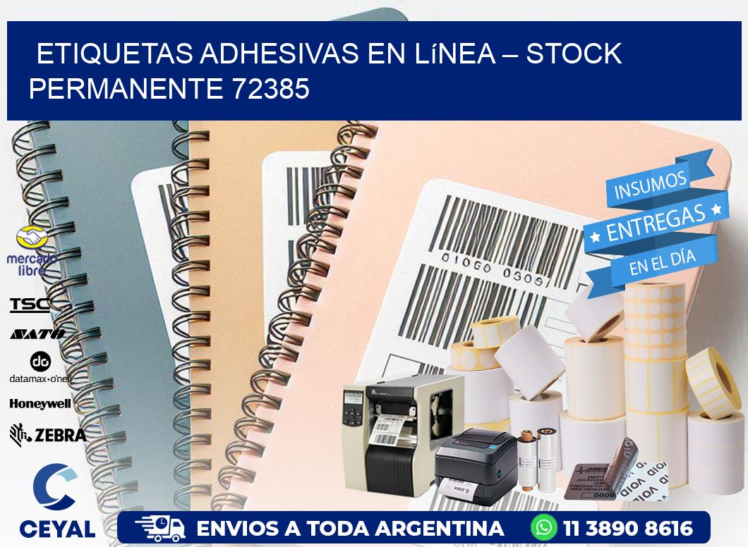 Etiquetas Adhesivas en Línea – Stock Permanente 72385