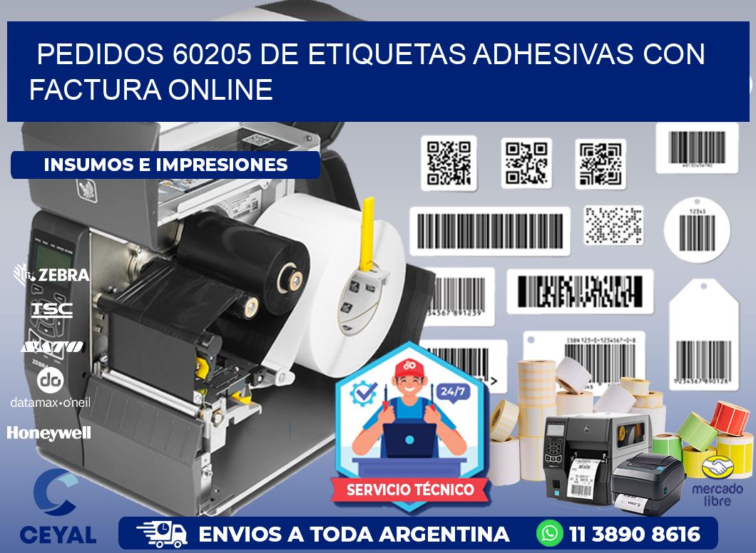 Pedidos 60205 de Etiquetas Adhesivas con Factura Online