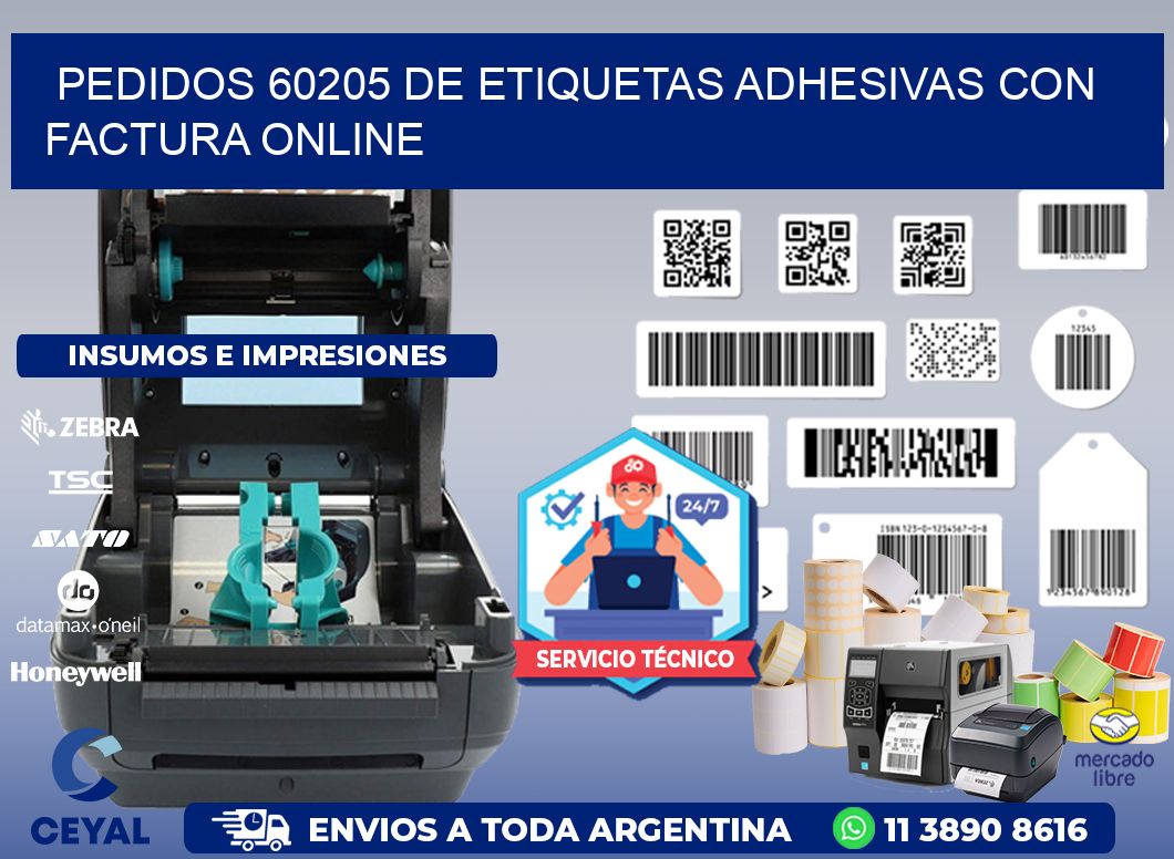 Pedidos 60205 de Etiquetas Adhesivas con Factura Online