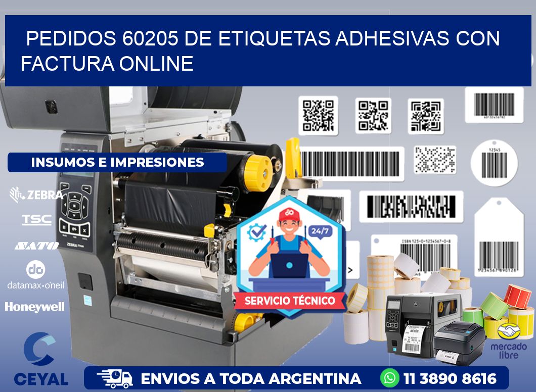 Pedidos 60205 de Etiquetas Adhesivas con Factura Online