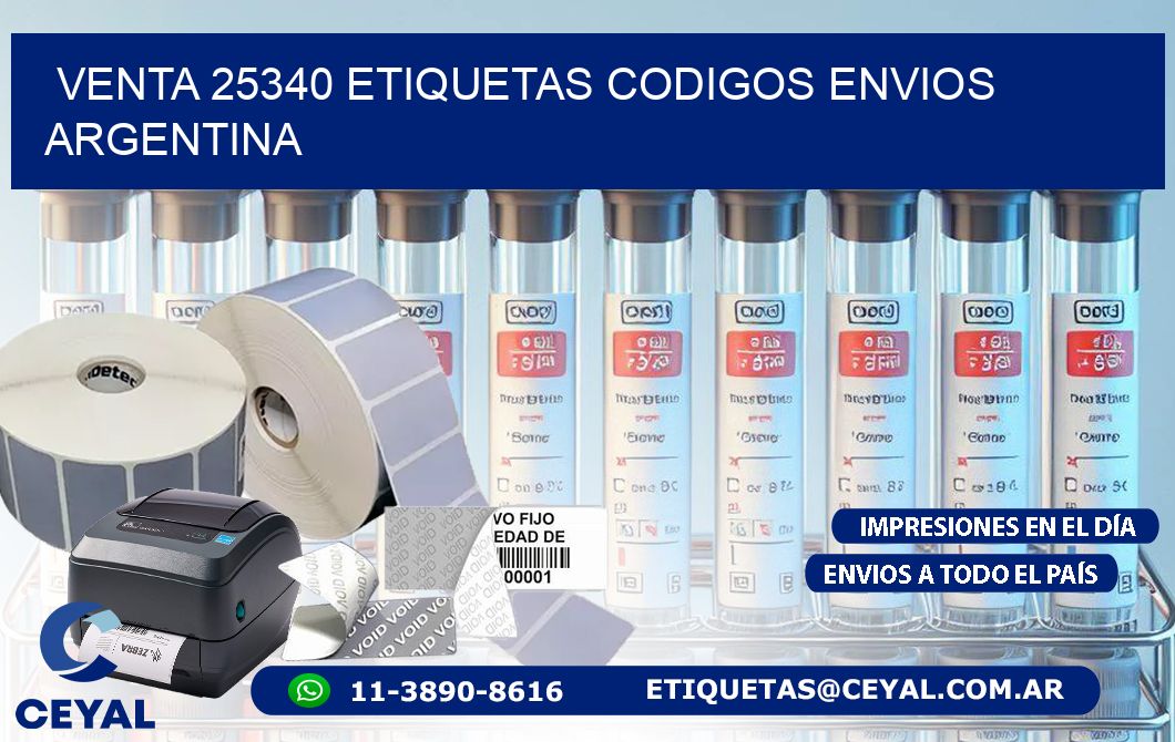 VENTA 25340 ETIQUETAS CODIGOS ENVIOS ARGENTINA