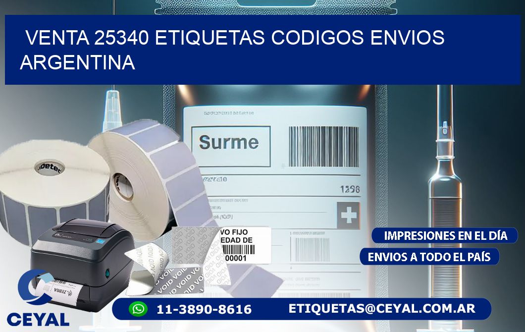 VENTA 25340 ETIQUETAS CODIGOS ENVIOS ARGENTINA