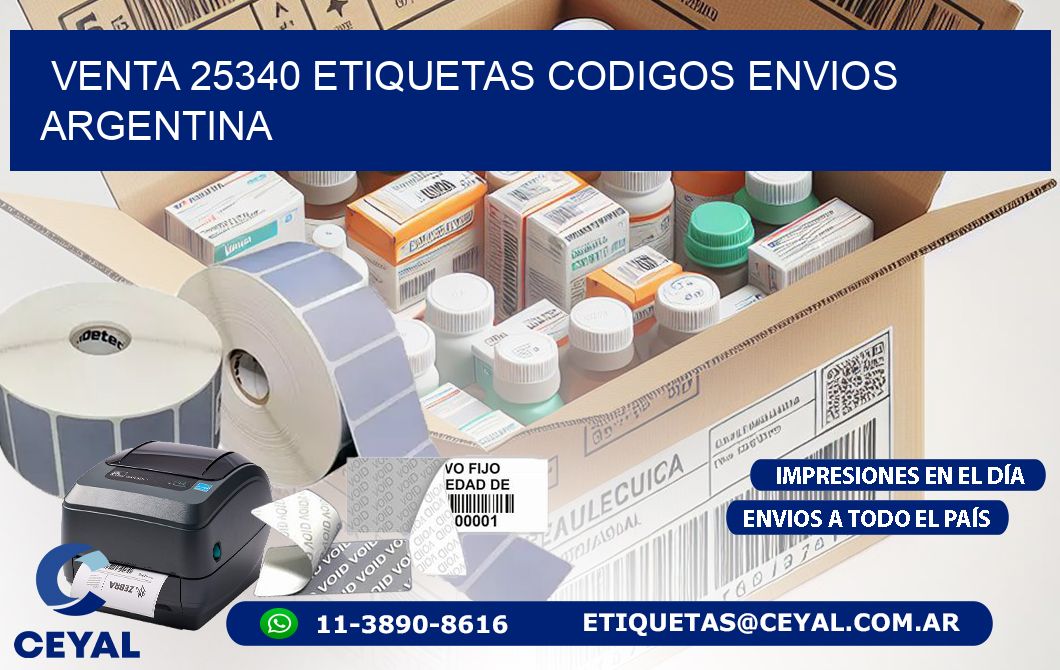 VENTA 25340 ETIQUETAS CODIGOS ENVIOS ARGENTINA