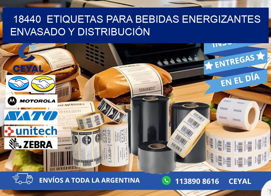 18440  ETIQUETAS PARA BEBIDAS ENERGIZANTES ENVASADO Y DISTRIBUCIÓN