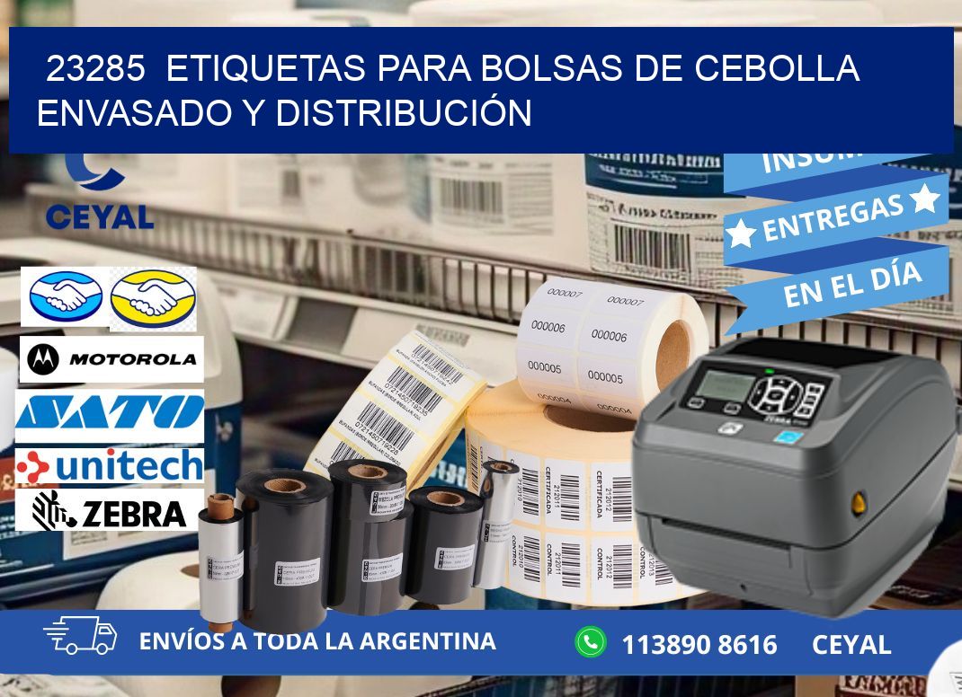 23285  ETIQUETAS PARA BOLSAS DE CEBOLLA ENVASADO Y DISTRIBUCIÓN
