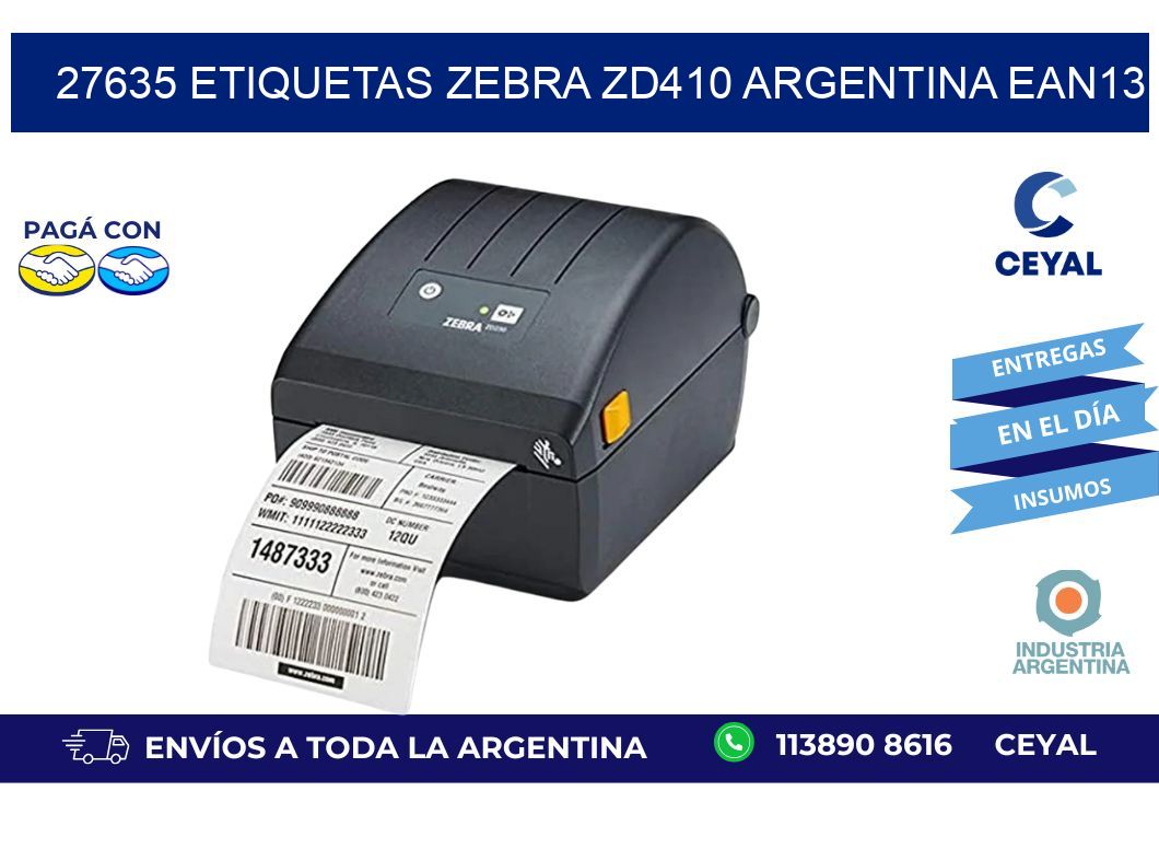 27635 etiquetas zebra zd410 argentina EAN13