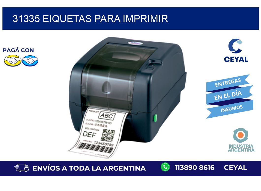 31335 EIQUETAS PARA IMPRIMIR