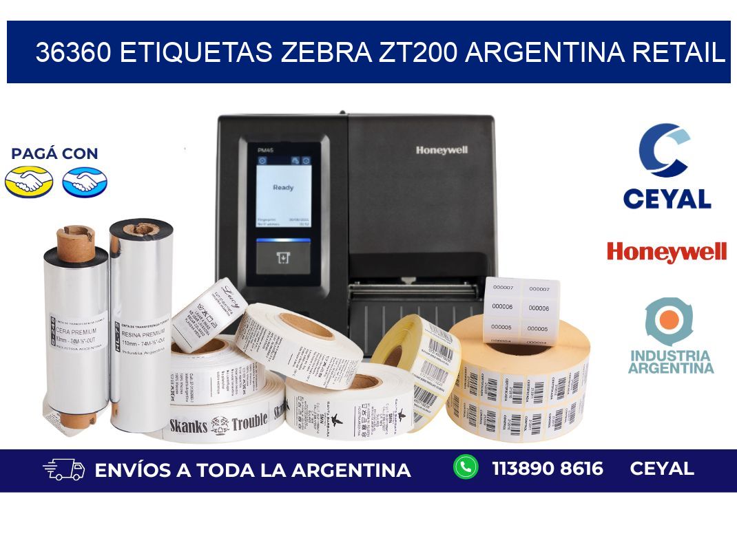 36360 etiquetas zebra zt200 argentina RETAIL
