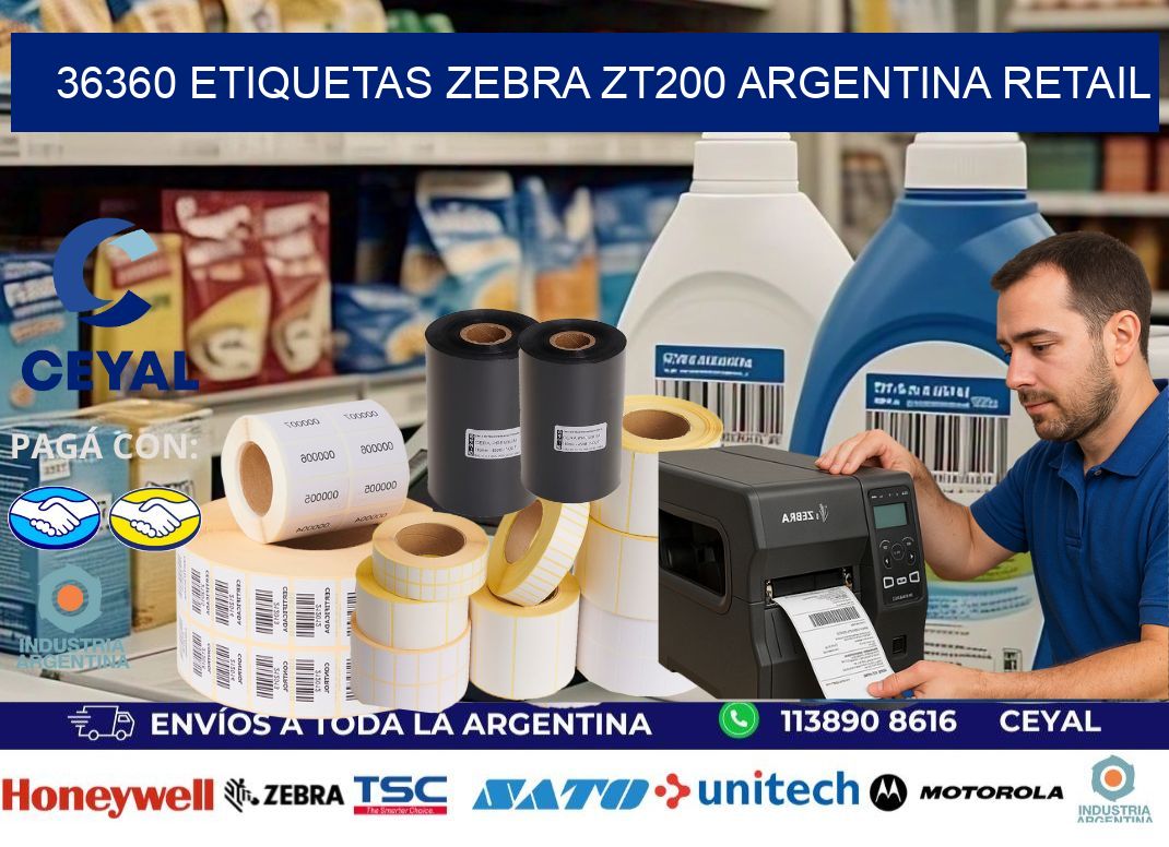 36360 etiquetas zebra zt200 argentina RETAIL