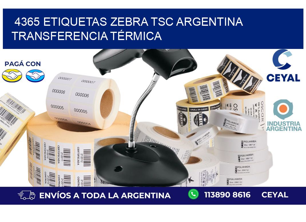 4365 etiquetas zebra tsc argentina TRANSFERENCIA TÉRMICA