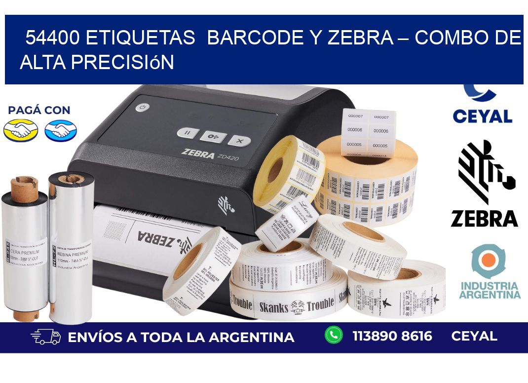 54400 etiquetas  Barcode y Zebra – Combo de Alta Precisión