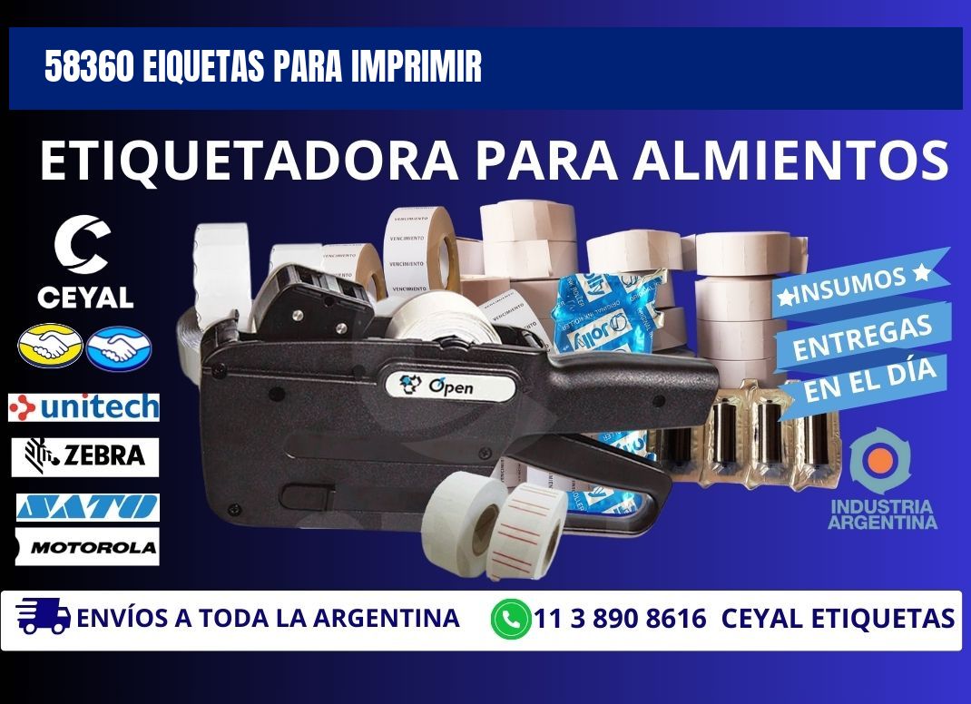 58360 EIQUETAS PARA IMPRIMIR