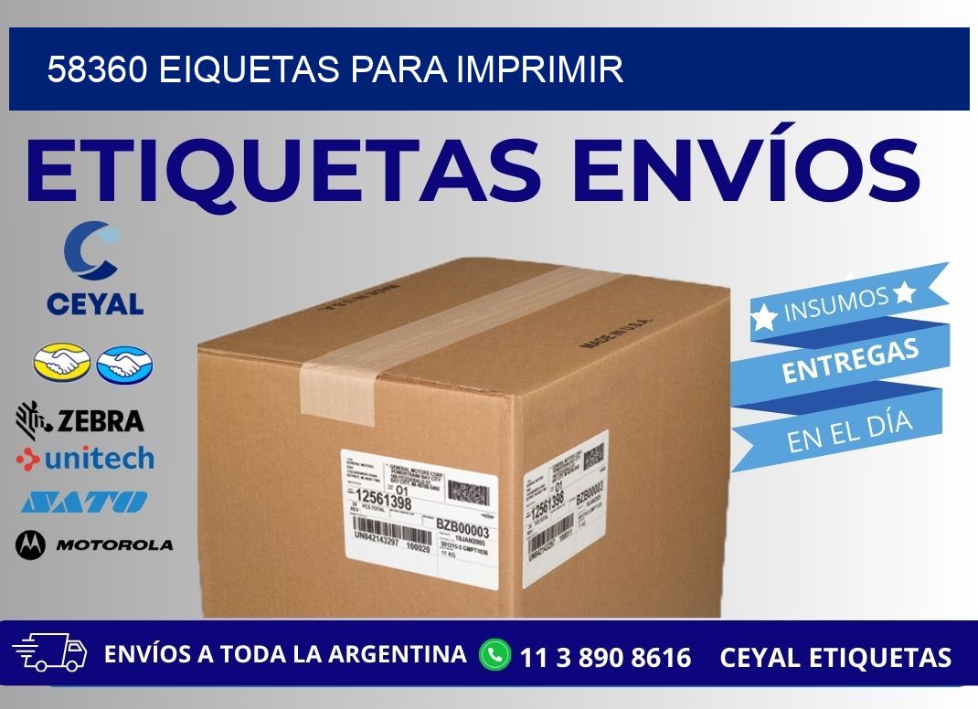 58360 EIQUETAS PARA IMPRIMIR