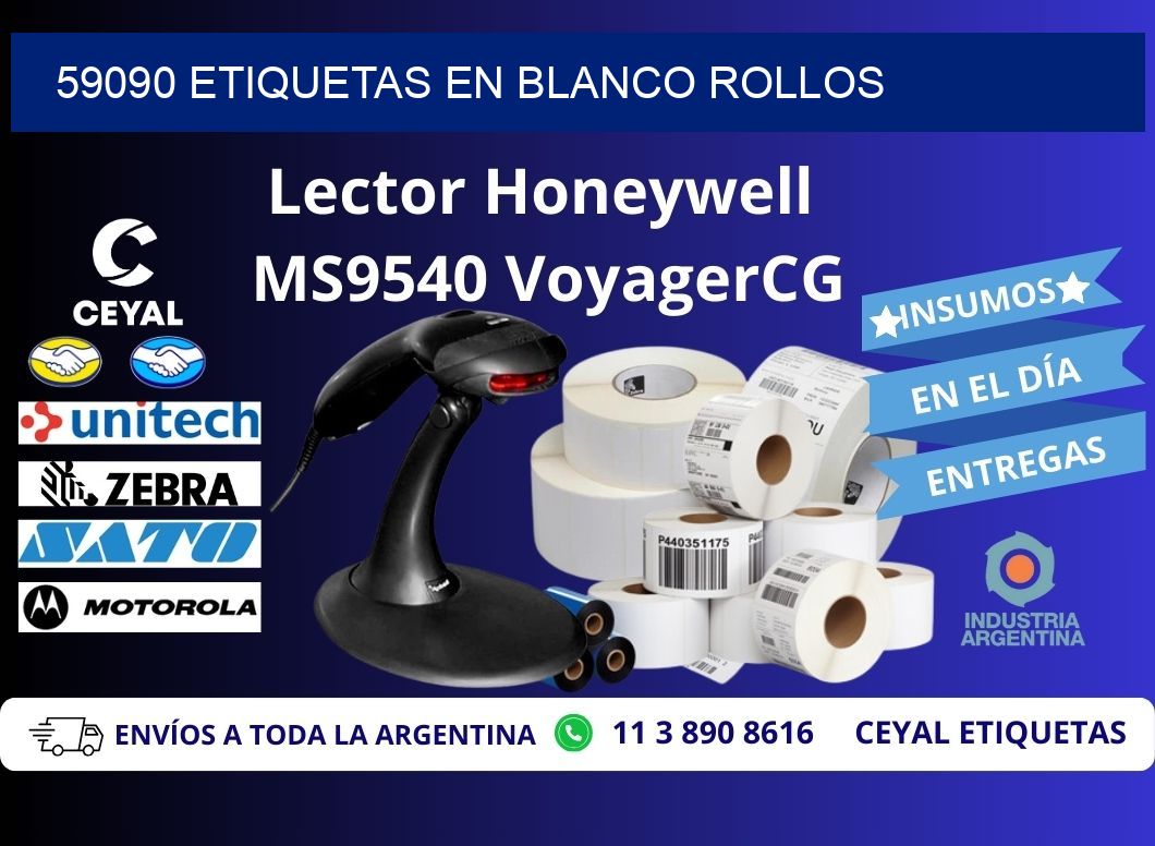 59090 ETIQUETAS EN BLANCO ROLLOS