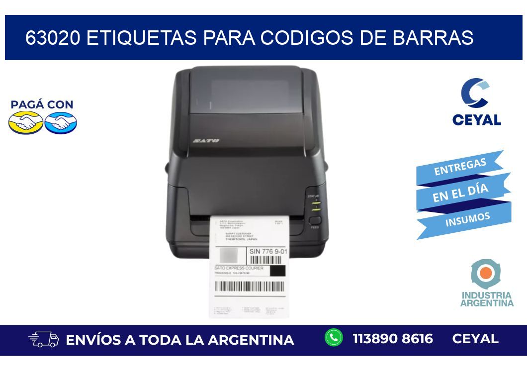63020 ETIQUETAS PARA CODIGOS DE BARRAS