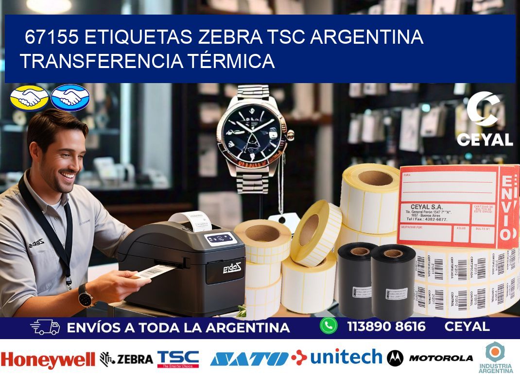 67155 etiquetas zebra tsc argentina TRANSFERENCIA TÉRMICA