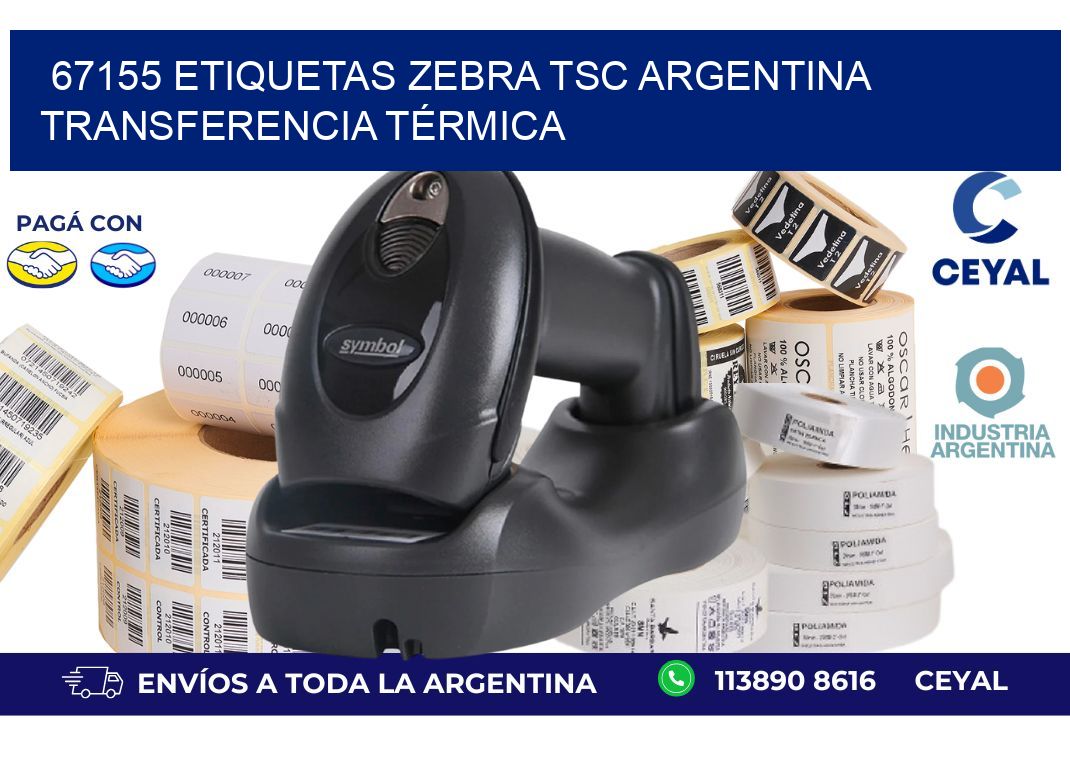 67155 etiquetas zebra tsc argentina TRANSFERENCIA TÉRMICA