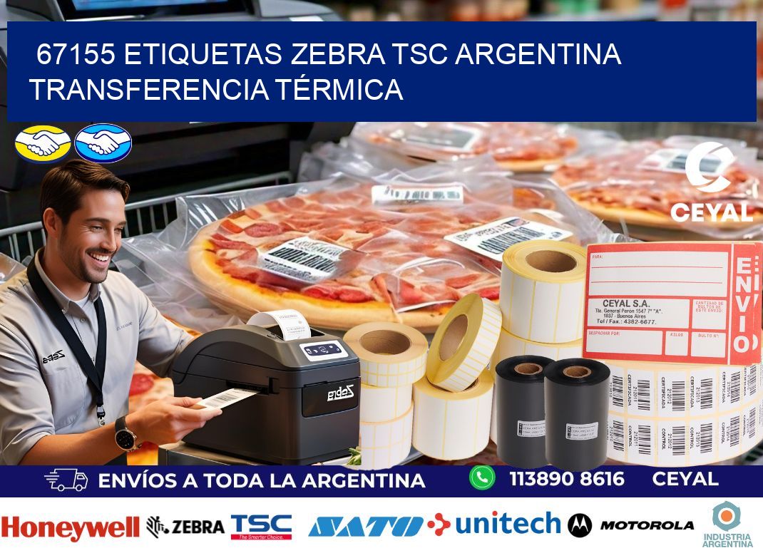 67155 etiquetas zebra tsc argentina TRANSFERENCIA TÉRMICA