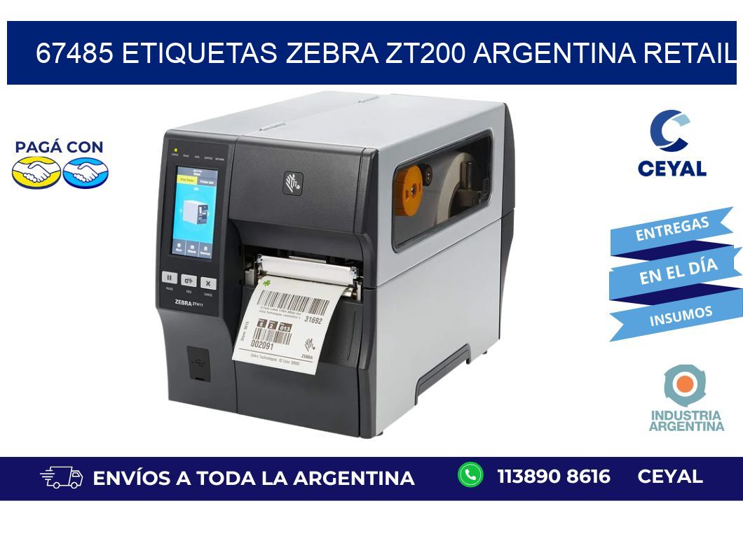 67485 etiquetas zebra zt200 argentina RETAIL