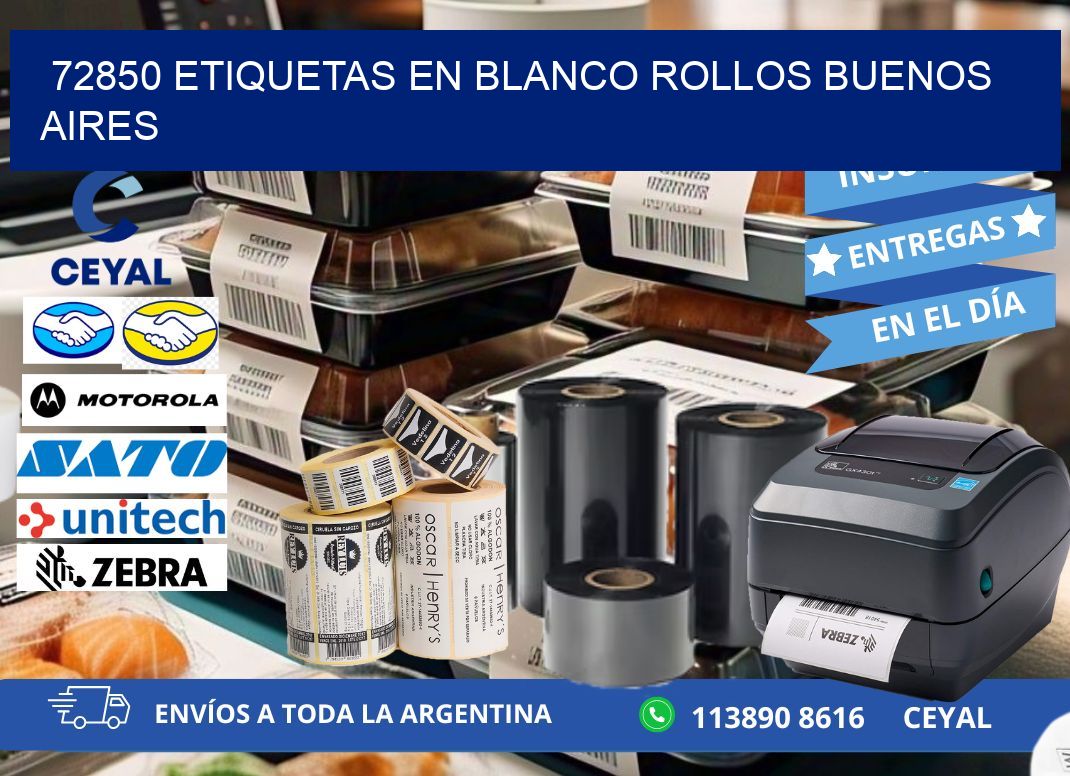 72850 ETIQUETAS EN BLANCO ROLLOS BUENOS AIRES