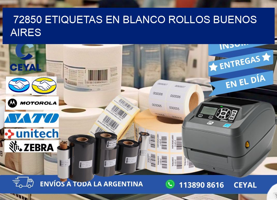 72850 ETIQUETAS EN BLANCO ROLLOS BUENOS AIRES