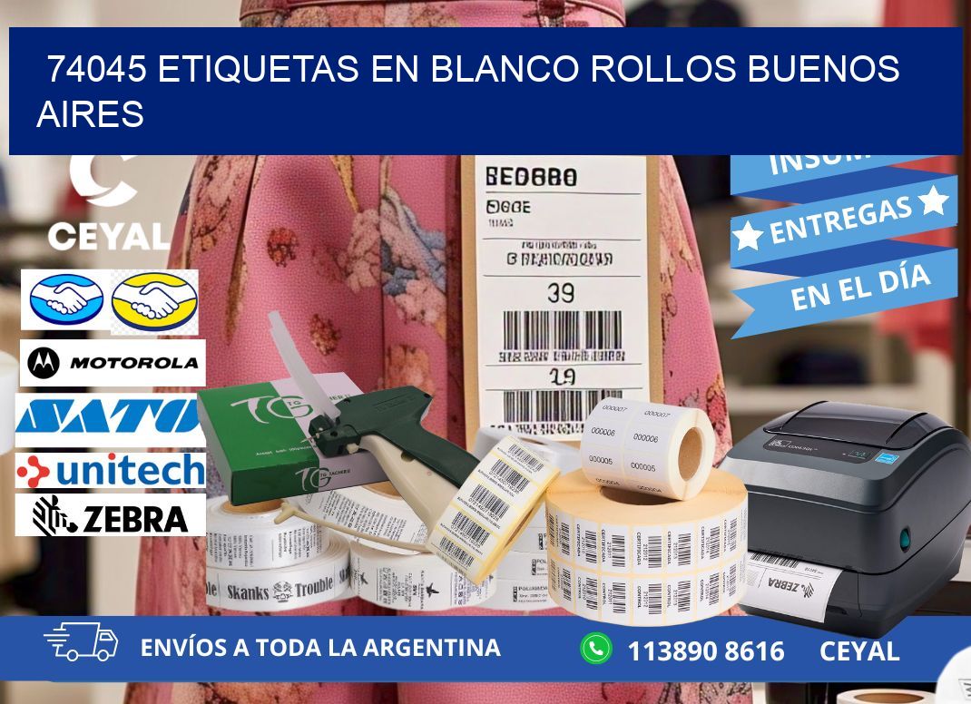 74045 ETIQUETAS EN BLANCO ROLLOS BUENOS AIRES