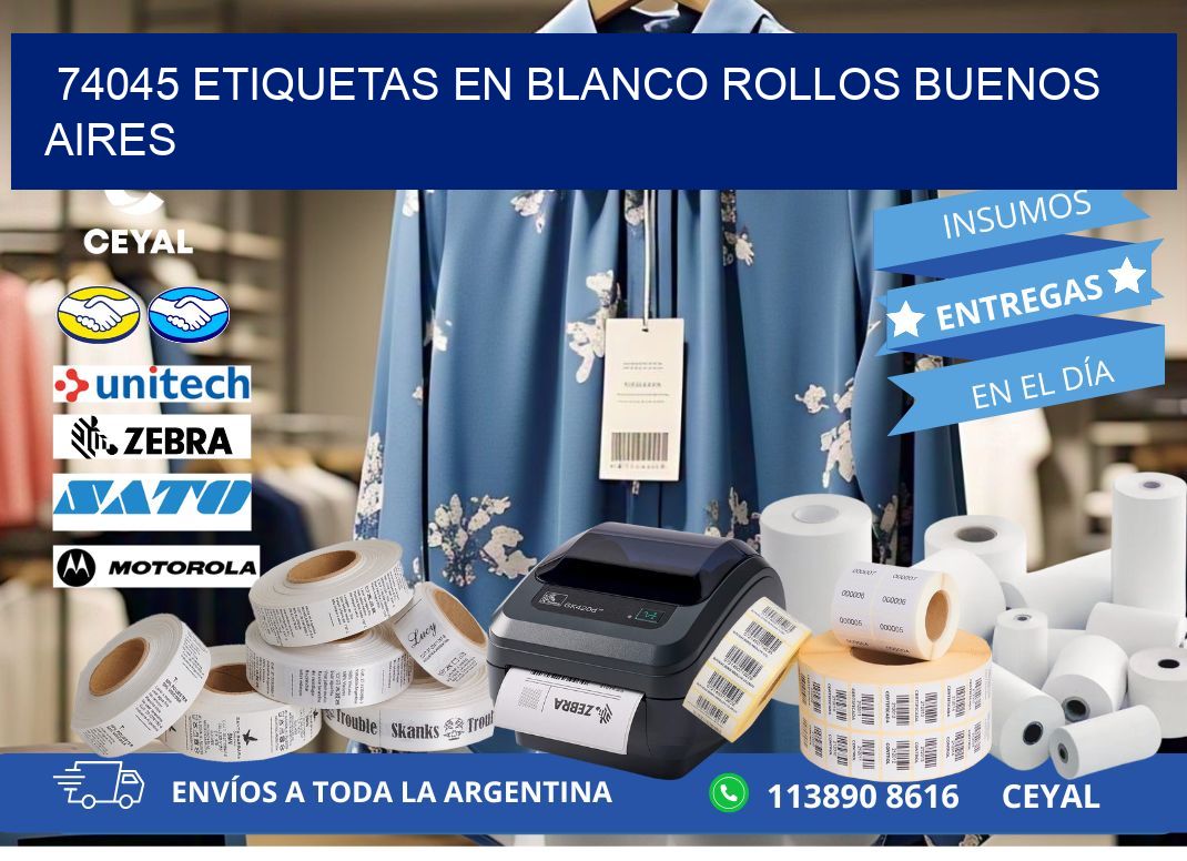 74045 ETIQUETAS EN BLANCO ROLLOS BUENOS AIRES